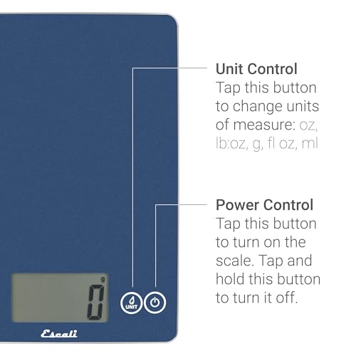 Arti Glass Food Scale Digital Countertop Kitchen (Blue Mirage / 9" x 6.5" x .75")