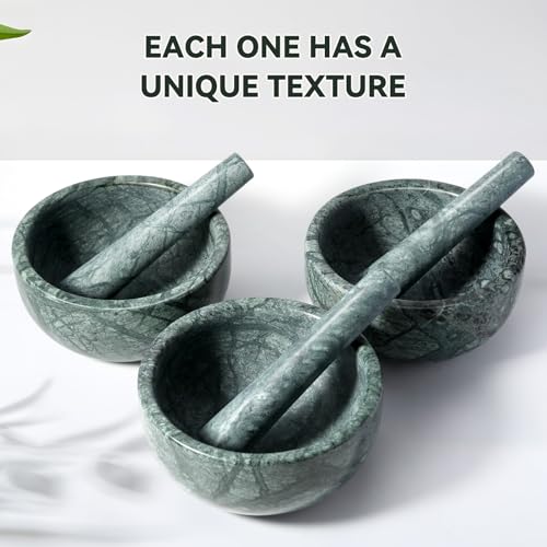 Luxury Marble Mortar and Pestle Set (Green Marble / 7in-4 cups)