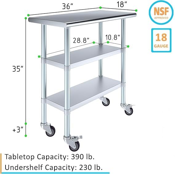 36x18 Heavy Duty Work Table (36" Long x 18" Deep)