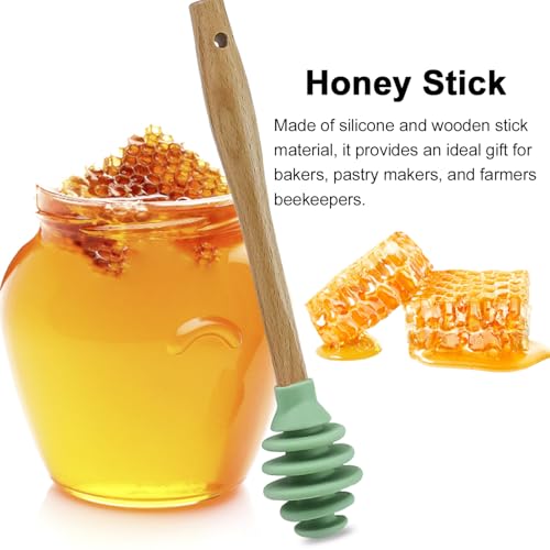 3 Pack Silicone Honey Dipper Sticks (Green)