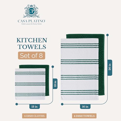 Kitchen Towel Set 8 Pc (Terry - Olive / Kitchen Towel Set - 8 Pack)
