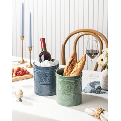 Kitchen Utensil Holder (Reactive Blue (Lace Emboss))