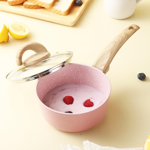 Non Stick Pots and Pans Set (12 pieces Pink)