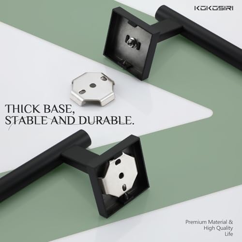 Towel Bar Matte Black Bathroom Hardware Hand Towel Rails Wall Mounted Kitchen Toilet Cabinet Paper Holder 2 Pack (Matte Black / 2 Pack)
