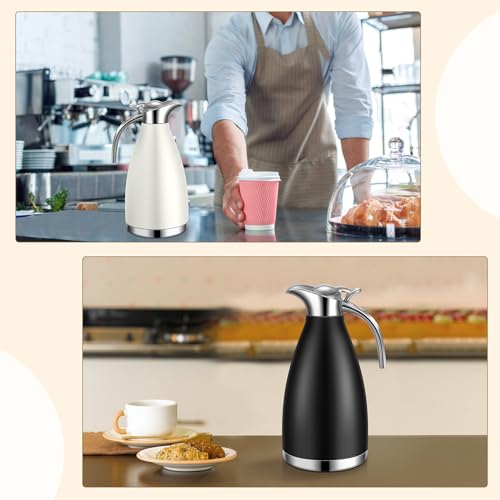 2 Pcs 68oz Thermal Coffee Carafe (Black/White)