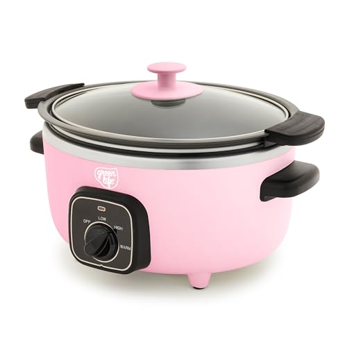 3.5QT Ceramic Nonstick Slow Cooker (Pink / 3.5 Quarts)