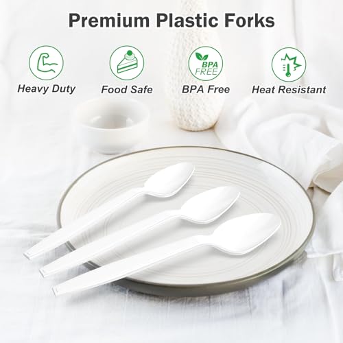 360 Count White Plastic Spoons Disposable (White)