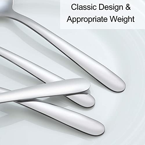 36 Pieces Teaspoons Set (36 Pcs 6.2'' Silver Teaspoons)
