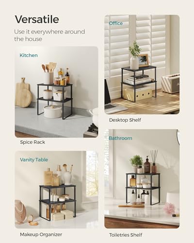 Cabinet Organizer Shelf (Ink Black + Ebony Black / 2*S (5.4"H) + 2*S (6.2"H))