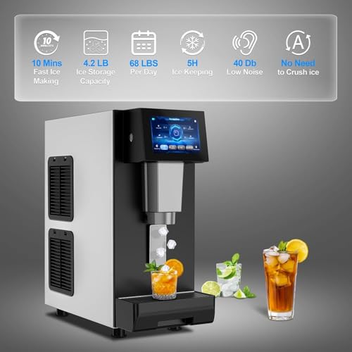Nugget Ice Makers Countertop Soft Chewable Ice Machine with Auto