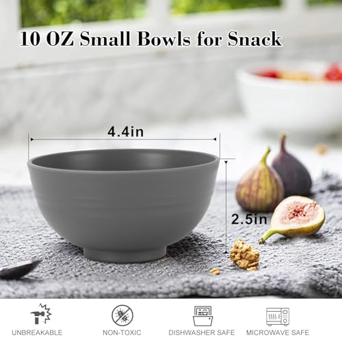 wheat straw small bowls 10oz set of 8 (10 oz / Deep Grey)