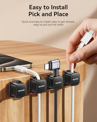 6‑Pack Magnetic 1s‑Lock Adhesive Cable Clips Cord Organizer (6 Count)
