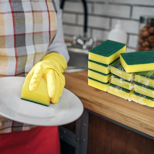 50 Pcs Individually Wrapped Sponges for Airbnb Apartment Green (50 Count)