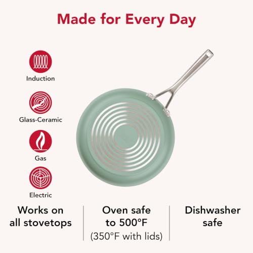 Hard Anodized Induction Ceramic Pots and Pans Set (Cardamom / 9 Piece)