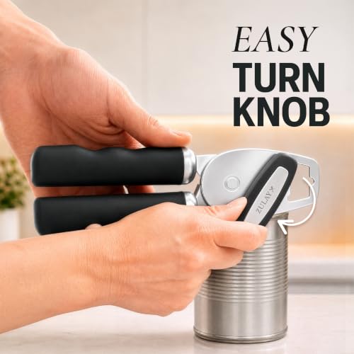 Manual Can Opener Heavy Duty Patented Stainless Steel (Black / Comfy Grip)