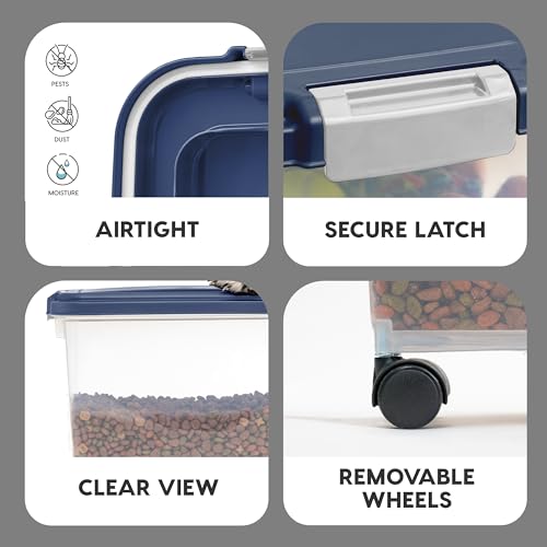 Dog Food Storage Container (38 lbs / Navy)