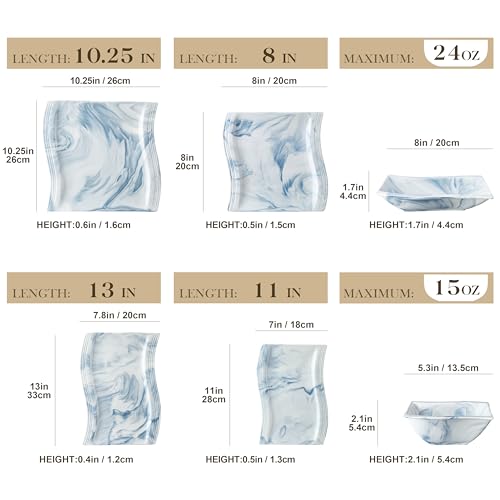 Plates and Bowls Sets (26 Piece(Service for 6) / Blue)