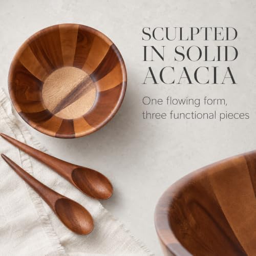 Gourmet Harmony 3 Piece Wooden Salad Bowl Set