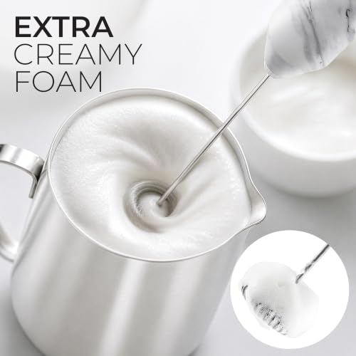 Powerful Milk Frother AA Batteries Included (Quartz / Compact Frother + Batteries)