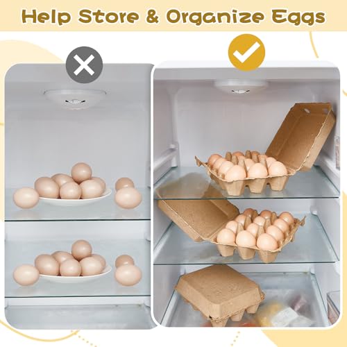 50 Pcs Egg Cartons Bulk 3x4 Style Egg Storage Containers Holder for Fresh Duck Quail Storage Kitchen Family Farmhouse (3x4 / Natural Color)