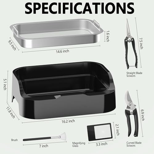 Trim Tray with Replaceable 150 Micron Mesh Screen