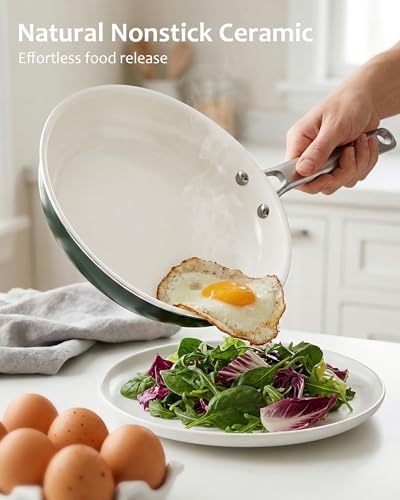 Pots and Pans Set Nonstick Creamic Cookware Sets Oven Safe
