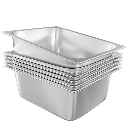 6 Pack Steam Table Pan Half Size 6 Inch Hotel Pan (6 Count)