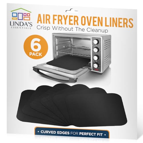 Toaster Oven Liners for Bottom of Oven (6 Pack / Black)