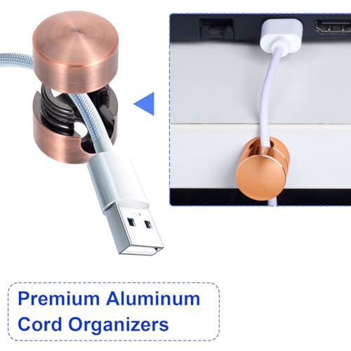 3 Sets Charger Holders for Cords (3 Sets / Gold, Red Bronze, Rose Gold)