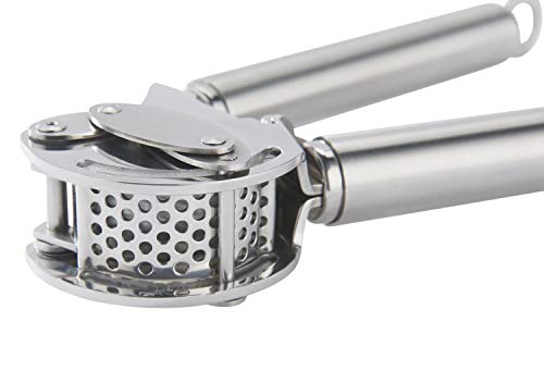 12895 Stainless Steel Garlic & Ginger Press with Scraper for Effortless Mincing with Easy Cleanup
