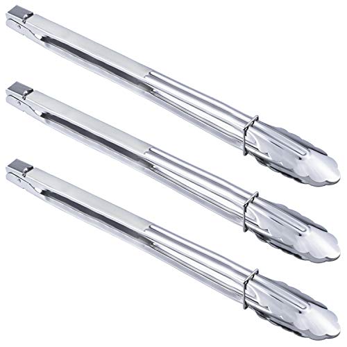 Extra Long Stainless Steel Cooking Grilling Tongs (16" 16" 16")