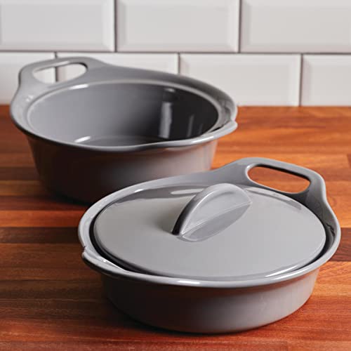 Solid Glazed Ceramics Casserole Bakeware (Gray)