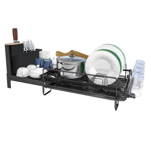 Expandable Dish Drying Rack (20.5"-27.6" L x 12.6" W-Detachable)