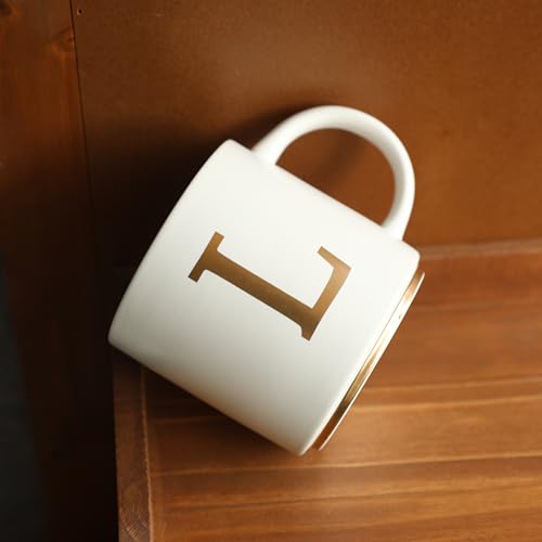 Monogram Ceramic Mugs (gold-L)