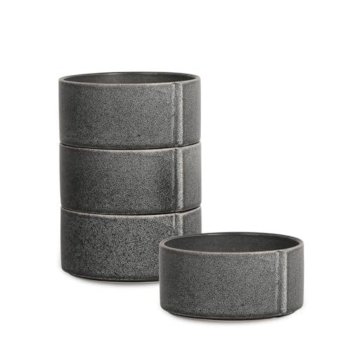 Bao 8 Piece Bowl Set Stoneware (Charcoal / 8-Piece - Cereal Bowl)