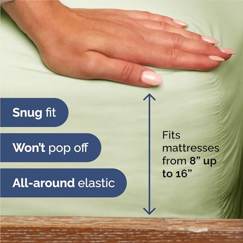 Split King Size 5 Piece Sheet Set (16 - Light Sage Green / Split King Size)