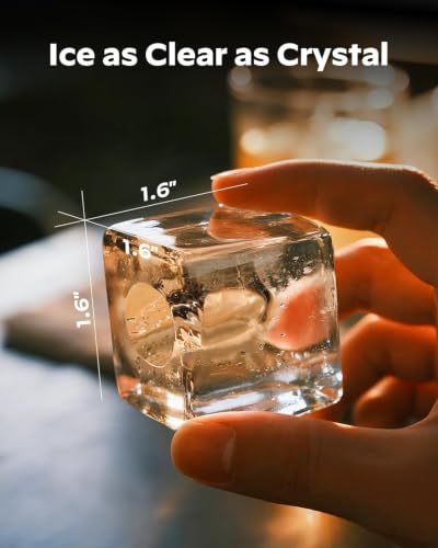 Clear Ice Cube Maker Countertop (Elegant Black / Cube Ice Maker)