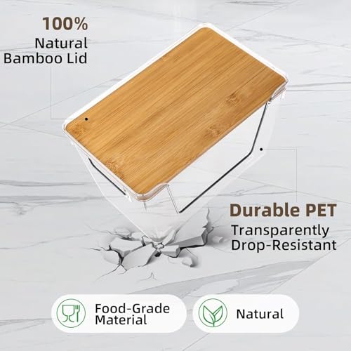 2 Set Potato And Onion Storage Bins with Bamboo Lid (2 Count)