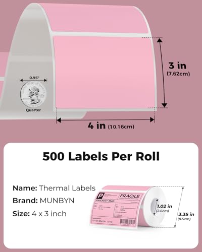 4x3 Thermal Labels (Pink / 4x3")