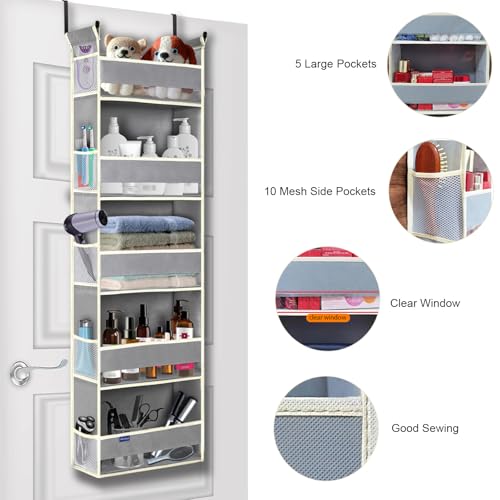 Over The Door Organizer 5 (Gray / 5-shelf)