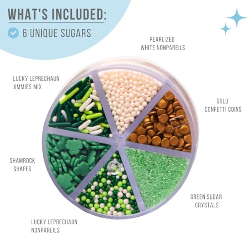 St Patricks Day 6 Cell Sprinkles Jar (Leprechaun)
