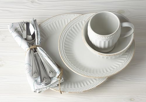 White French Perle Groove 4Pc Place Setting (4-Piece Place Setting)