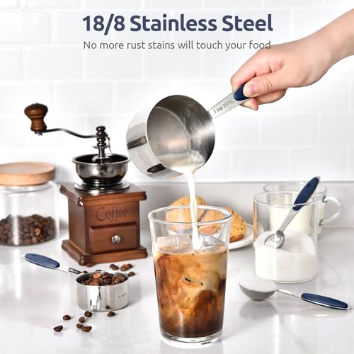 Measuring Cups Spoons Set (Navy Blue)