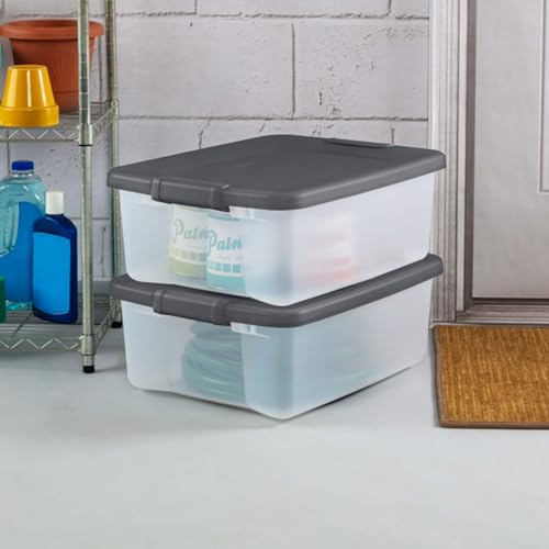18 Pack Plastic Storage Bins w (25 Quart Tote / 18 Pack)