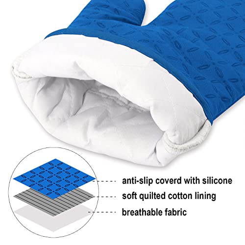 Oven Mitts and Pot Holders 6pcs Set (Royal Blue)
