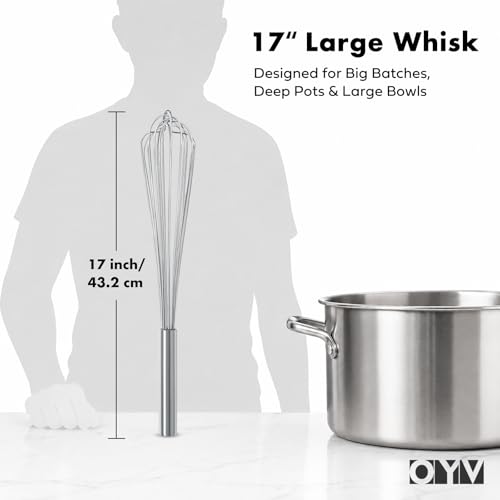 18 10 Stainless Steel Large Whisk (17 inch silver)