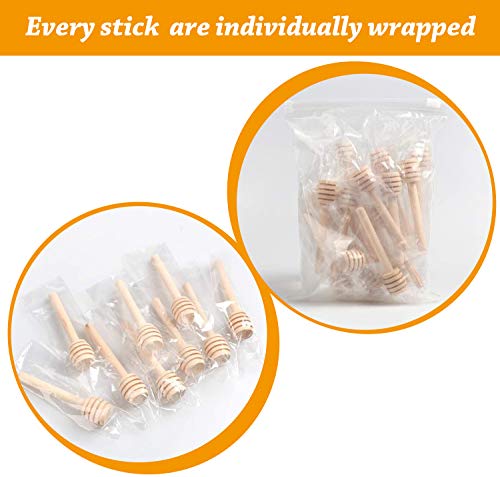 Premium 50 Pack 3 Inch Mini Wooden Honey Dipper Stick (50PACK)