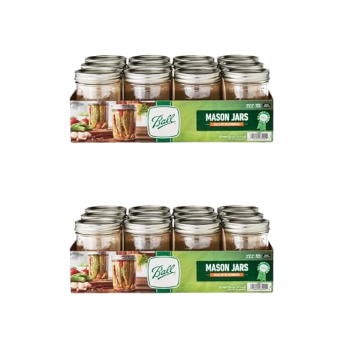 Glass Mason Jars Regular Mouth 16oz (Clear / 16 Ounce (Pack of 24))