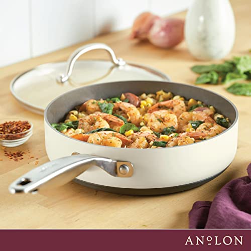 Achieve Hard Anodized Nonstick Sauté Pan with Lid (Saute Pan (3 Quart) / Cream)