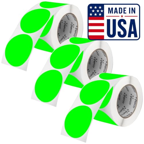 Neon Green Perforated Round Circle Dot Sticker 3 (Green - Neon / 3 Inch)